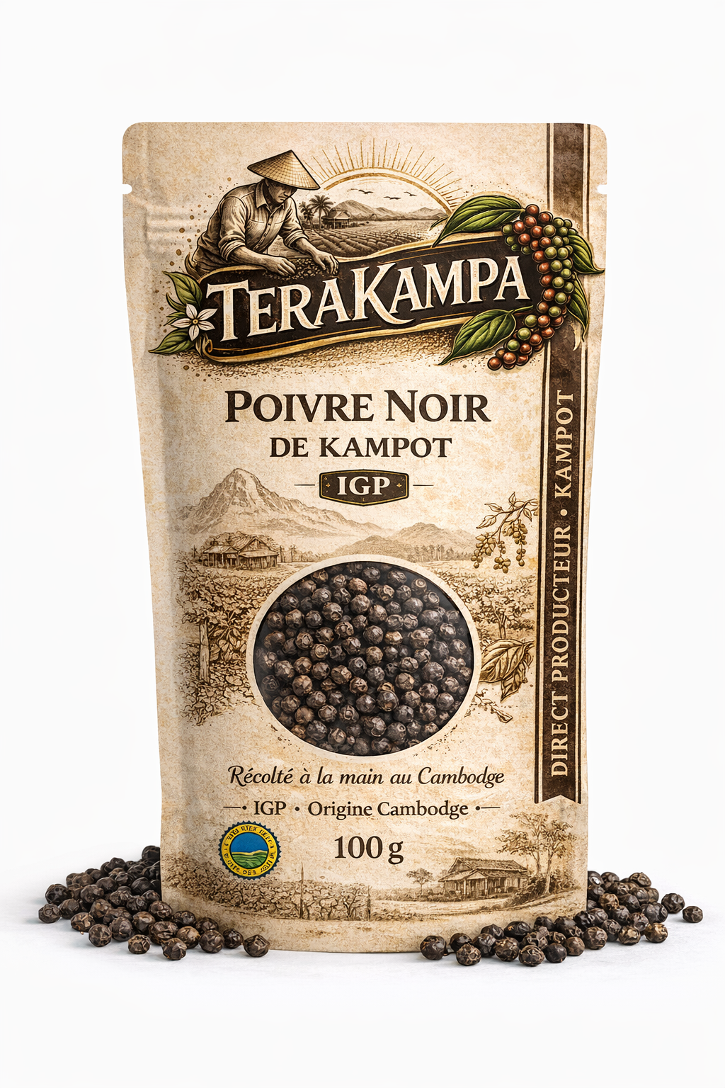 Poivre Noir de Kampot IGP – Premium – Direct Producteur