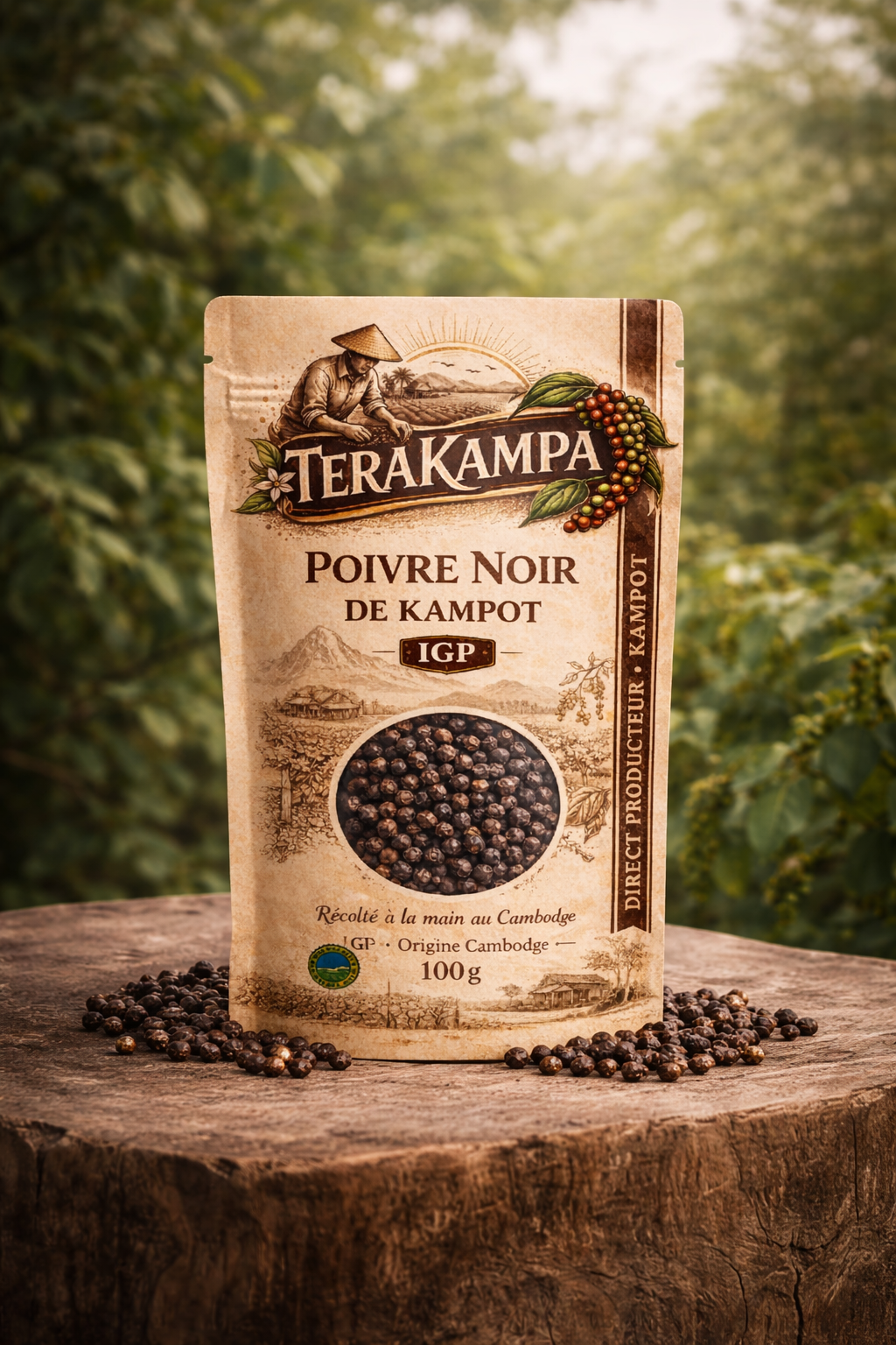 Poivre Noir de Kampot IGP – Premium – Direct Producteur