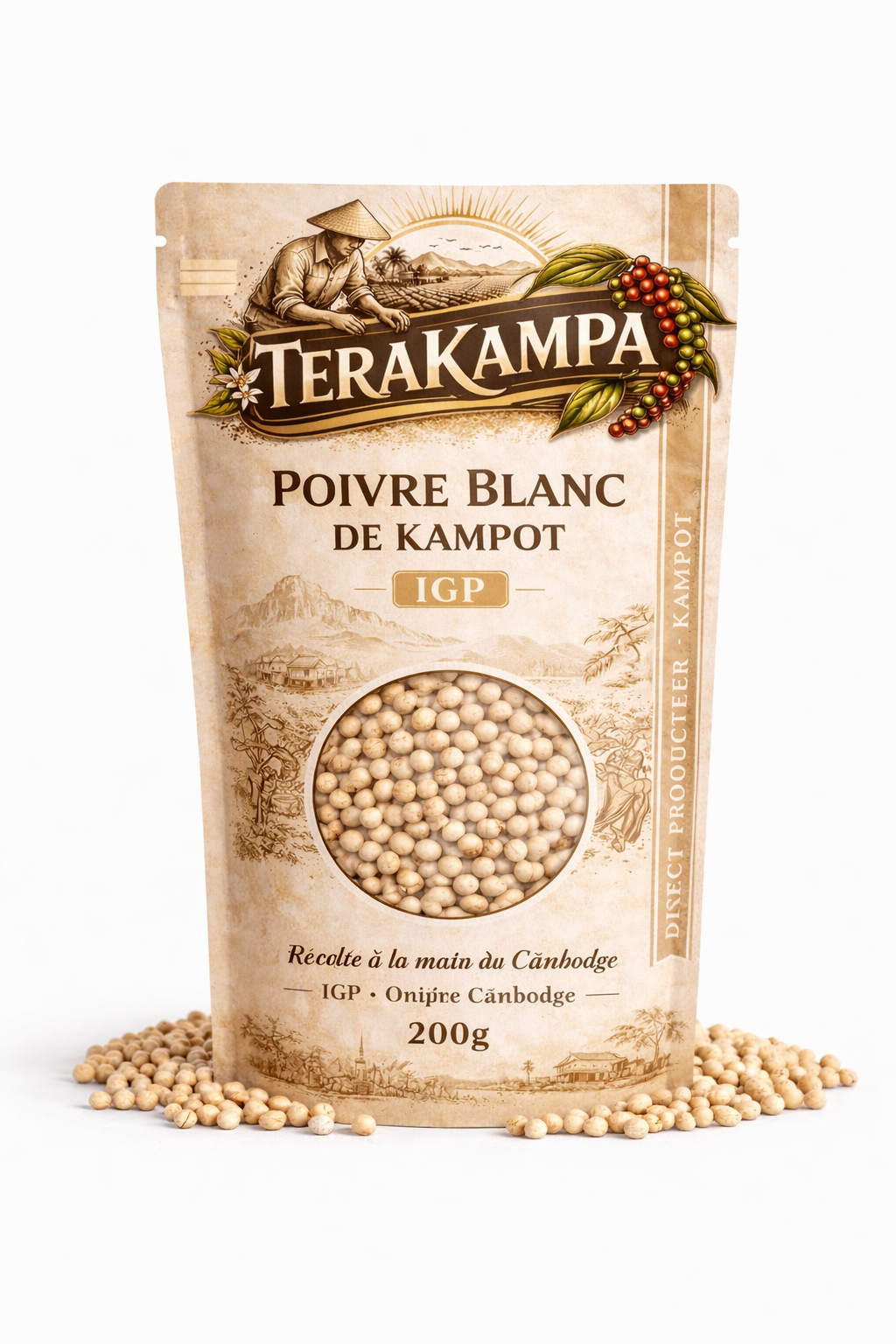 Poivre Blanc de Kampot IGP – Premium – Direct Producteur